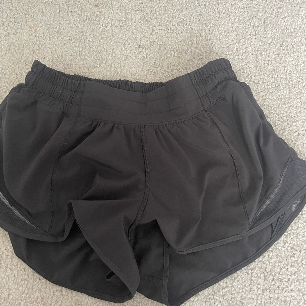low rise Lululemon black shorts size 4